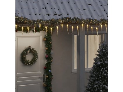 Vánoční světelné rampouchy 100 teplé bílých LED akryl a PVC [356227]