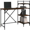 Počítačový stůl s policemi 120 x 47 x 109 cm [836213] (Barva Černá)