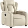 Polohovací křeslo umělá kůže [372428] (Barva Krémová)