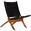 Skládací relaxační židle pravá kůže [246363]