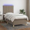 Box spring postel s matrací a LED 100x200 cm textil [3135414] (Barva Tmavě šedá)