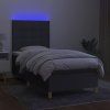 Box spring postel s matrací a LED 100x200 cm textil [3135414] (Barva Tmavě šedá)