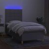 Box spring postel s matrací a LED 100x200 cm textil [3135414] (Barva Tmavě šedá)