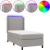 Box spring postel s matrací a LED 90x190 cm textil [3138117] (Barva Světle šedá)