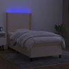 Box spring postel s matrací a LED 90x190 cm textil [3138117] (Barva Světle šedá)