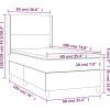 Box spring postel s matrací a LED 90x190 cm textil [3138117] (Barva Světle šedá)
