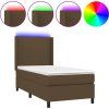 Box spring postel s matrací a LED 90x190 cm textil [3138117] (Barva Světle šedá)