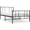 Kovový rám postele s hlavovým a nožním čelem 90 x 200 cm [352491] (Barva Černá)