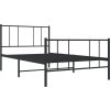 Kovový rám postele s hlavovým a nožním čelem 90 x 200 cm [352491] (Barva Černá)