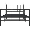 Kovový rám postele s hlavovým a nožním čelem 90 x 200 cm [352491] (Barva Černá)