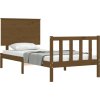 Rám postele s čelem 100 x 200 cm masivní dřevo [3193394] (Barva medová hnědá)