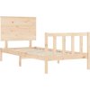 Rám postele s čelem 100 x 200 cm masivní dřevo [3193394] (Barva medová hnědá)