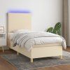 Box spring postel s matrací a LED 100x200 cm textil [3135255] (Barva Černá)