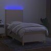 Box spring postel s matrací a LED 100x200 cm textil [3135255] (Barva Černá)