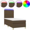 Box spring postel s matrací a LED 100x200 cm textil [3135255] (Barva Černá)