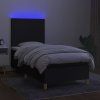 Box spring postel s matrací a LED 100x200 cm textil [3135255] (Barva Černá)