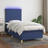 Box spring postel s matrací a LED 100x200 cm textil [3135255] (Barva Černá)