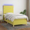 Box spring postel s matrací a LED 100x200 cm textil [3135255] (Barva Černá)
