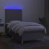 Box spring postel s matrací a LED 100x200 cm textil [3135255] (Barva Černá)