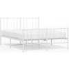 Kovový rám postele s hlavovým a nožním čelem 120 x 200 cm [352545] (Barva Bílá)