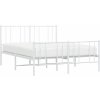 Kovový rám postele s hlavovým a nožním čelem 120 x 200 cm [352545] (Barva Bílá)