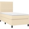 Box spring postel s matrací 90x190 cm textil [3141902] (Barva Krémová)