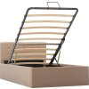 Rám postele zvedací úložný prostor textil 100 x 200 cm [285529] (Barva Cappuccino)