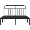 Kovový rám postele s čelem 135 x 190 cm [353634] (Barva Černá)