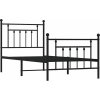 Kovový rám postele s hlavovým a nožním čelem 90 x 190 cm [353547] (Barva Černá)