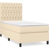 Box spring postel s matrací 90x190 cm textil [3141982] (Barva Krémová)