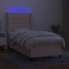 Box spring postel s matrací a LED 100x200 cm textil [3138298] (Barva Krémová)