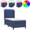 Box spring postel s matrací a LED 90x200 cm textil [3138287] (Barva Černá)