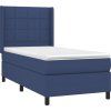 Box spring postel s matrací a LED 90x200 cm textil [3138287] (Barva Černá)