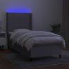 Box spring postel s matrací a LED 90x200 cm textil [3138287] (Barva Černá)