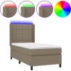 Box spring postel s matrací a LED 90x200 cm textil [3138287] (Barva Černá)