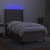 Box spring postel s matrací a LED 90x200 cm textil [3138287] (Barva Černá)