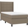 Box spring postel s matrací a LED 90x200 cm textil [3138287] (Barva Černá)