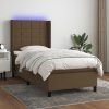 Box spring postel s matrací a LED 90x200 cm textil [3138287] (Barva Černá)