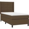 Box spring postel s matrací a LED 90x200 cm textil [3138287] (Barva Černá)