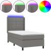 Box spring postel s matrací a LED 90x200 cm textil [3138287] (Barva Černá)
