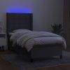 Box spring postel s matrací a LED 90x200 cm textil [3138287] (Barva Černá)