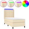 Box spring postel s matrací a LED 90x200 cm textil [3138287] (Barva Černá)