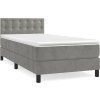 Box spring postel s matrací 100x200 cm samet [3141528] (Barva Tmavě šedá)