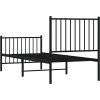 Kovový rám postele s hlavovým a nožním čelem 75 x 190 cm [350872] (Barva Černá)