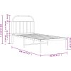 Kovový rám postele s čelem 90 x 190 cm [353676] (Barva Bílá)