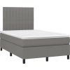 Box spring postel s matrací a LED 120 x 200 cm textil [3135021] (Barva Světle šedá)
