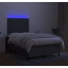 Box spring postel s matrací a LED 120 x 200 cm textil [3135021] (Barva Světle šedá)