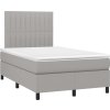 Box spring postel s matrací a LED 120 x 200 cm textil [3135021] (Barva Světle šedá)