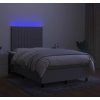 Box spring postel s matrací a LED 120 x 200 cm textil [3135021] (Barva Světle šedá)