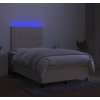 Box spring postel s matrací a LED 120 x 200 cm textil [3135021] (Barva Světle šedá)